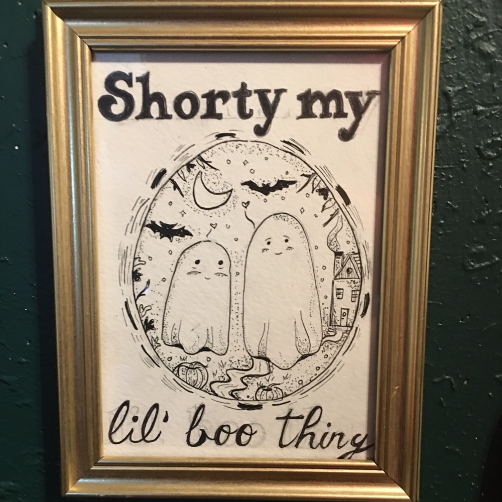 Halloween decor ghost stippling art